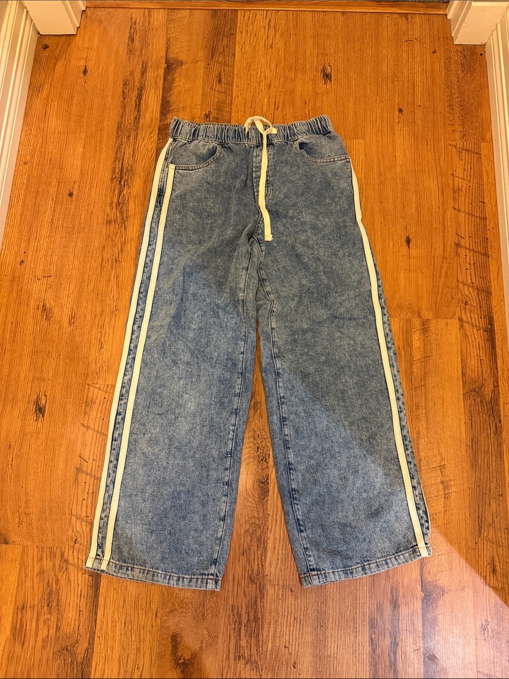 GAP Blue Denim High-Rise Wide-Leg Jeans